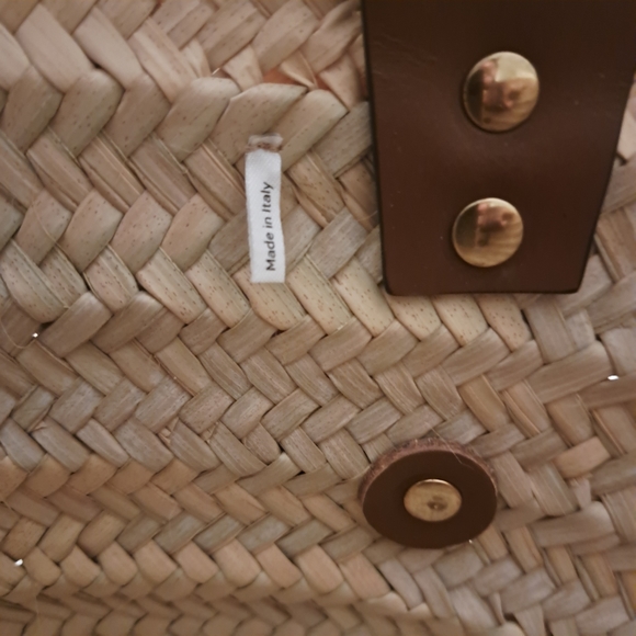 Frame Denim Bags Frame Straw Tote With Brown Leather Handles Poshmark